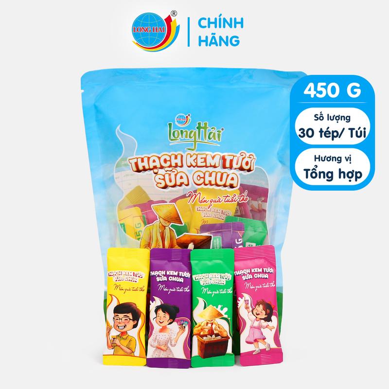 Thạch Kem Tươi Sữa Chua Long Hải 450g - Snack Ăn Vặt Food