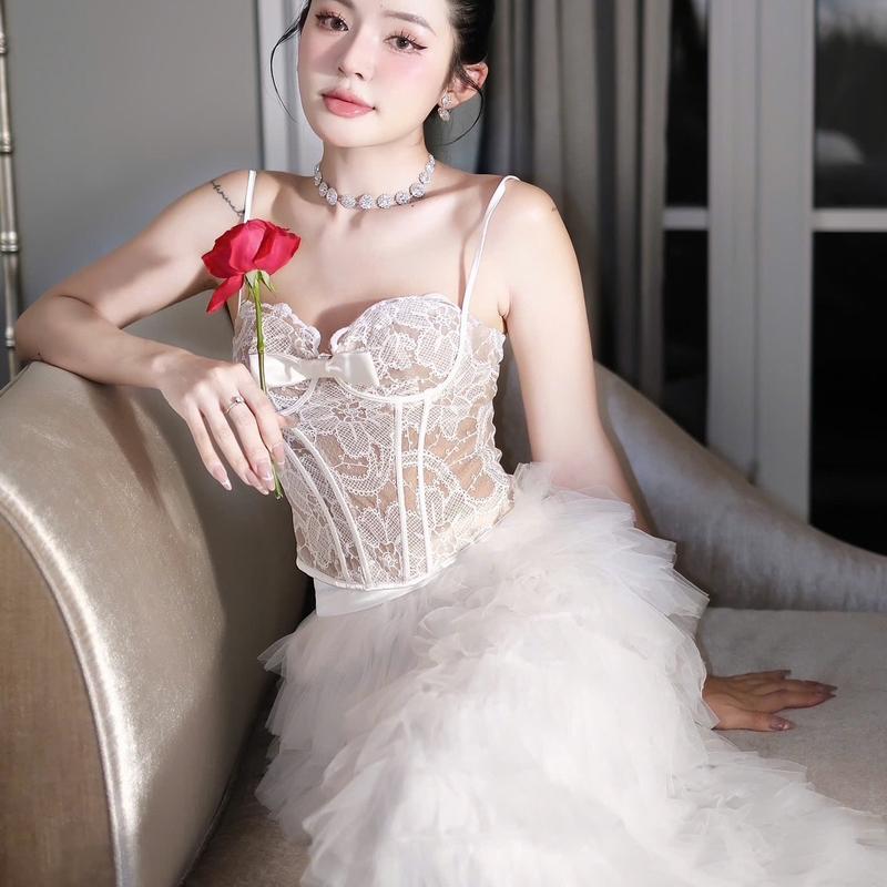 ĐẦM ÁO CÚP REN CHÂN VÁY XOÈ  BY OANH BIBI - 1523 0