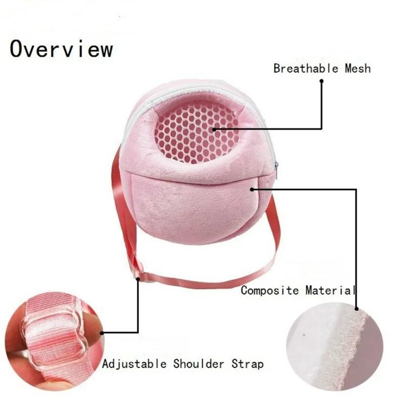 Hamster Travel Carrier Bag Chinchilla Guinea Pig Bunny Breathable Carrier Cage Warm Soft Travel Walking Small Animal Carrier 3
