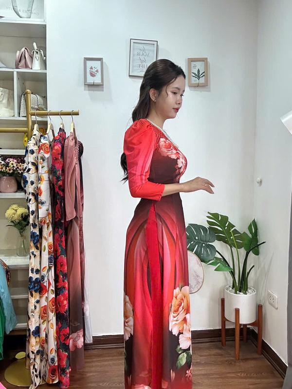 Áo dài lụa nhật in 6D Mã T1 Nữ - Hàng chính hãng - Women 2