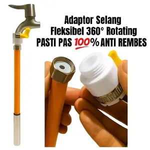 Sambungan Kran Booster 360° – Semprotan Air Fleksibel | Konektor Adaptor Drat 1/2 ke Selang