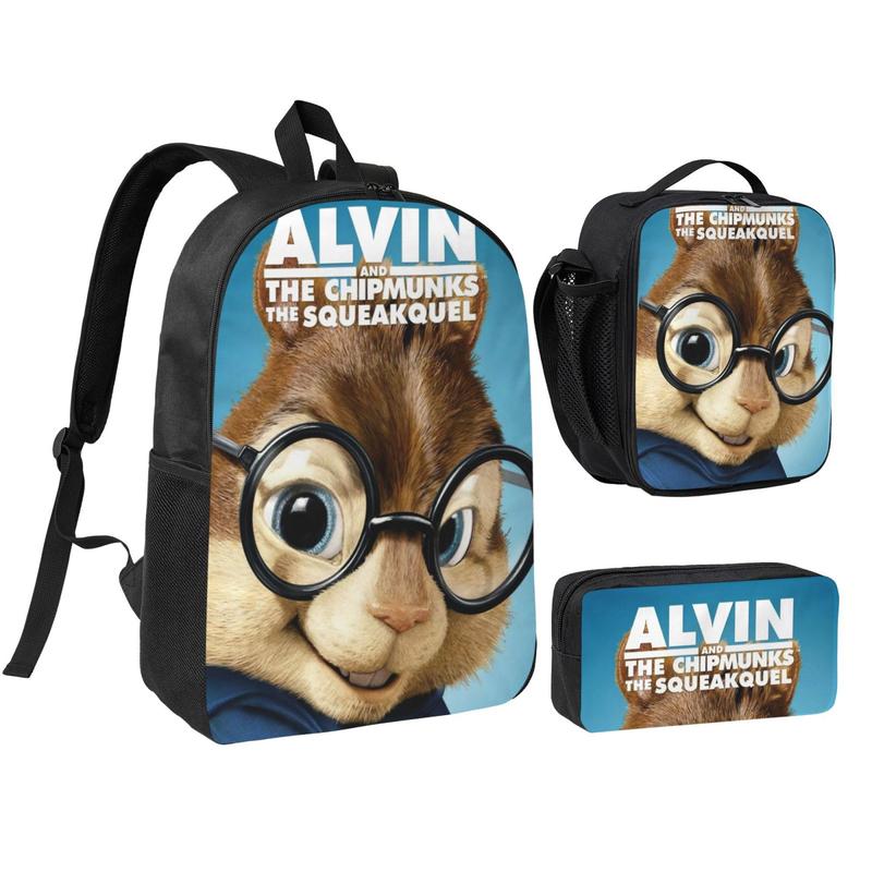 Chipmunk Backpack Cartoon Alvin and the chipmunks Print 17in Backpack Set Cartoon Alvin ...