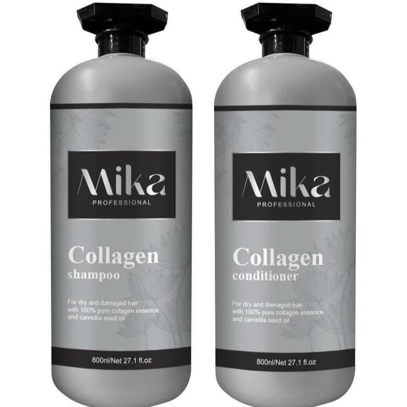  Cặp Dầu Gội Xả Mika Collagen 2000ml - Dưỡng Tóc Chuyên Nghiệp 