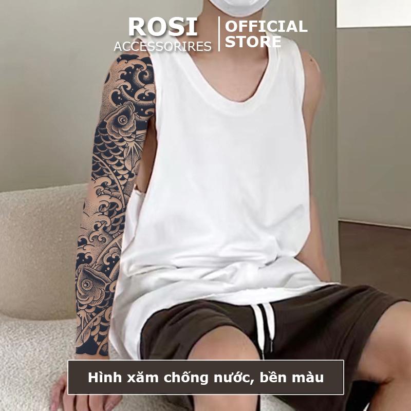 Hình xăm 15 ngày full tay cá chép hóa rồng QB-013 miếng dán hình xăm tạm thời chống trôi chống nước