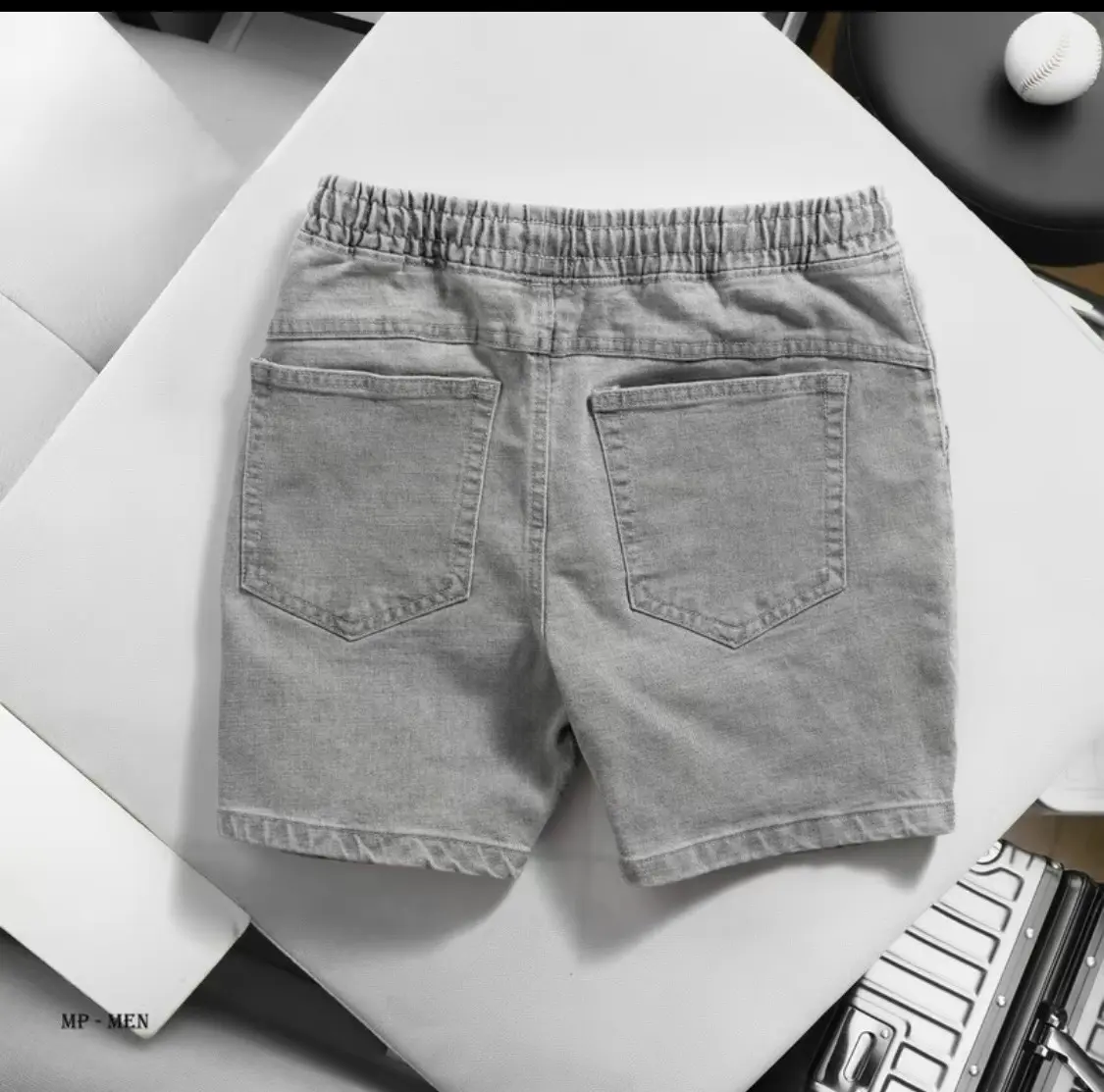 quần short jean nam trên gối, chất jean cotton co dãn bao đẹp