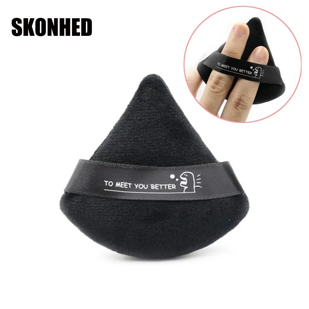 1/2 Pcs Lightweight Washable Velvety Texture Triangle Velvet Powder Puff Mini Face Makeup sponge Makeup Puffs Face Powder Puff