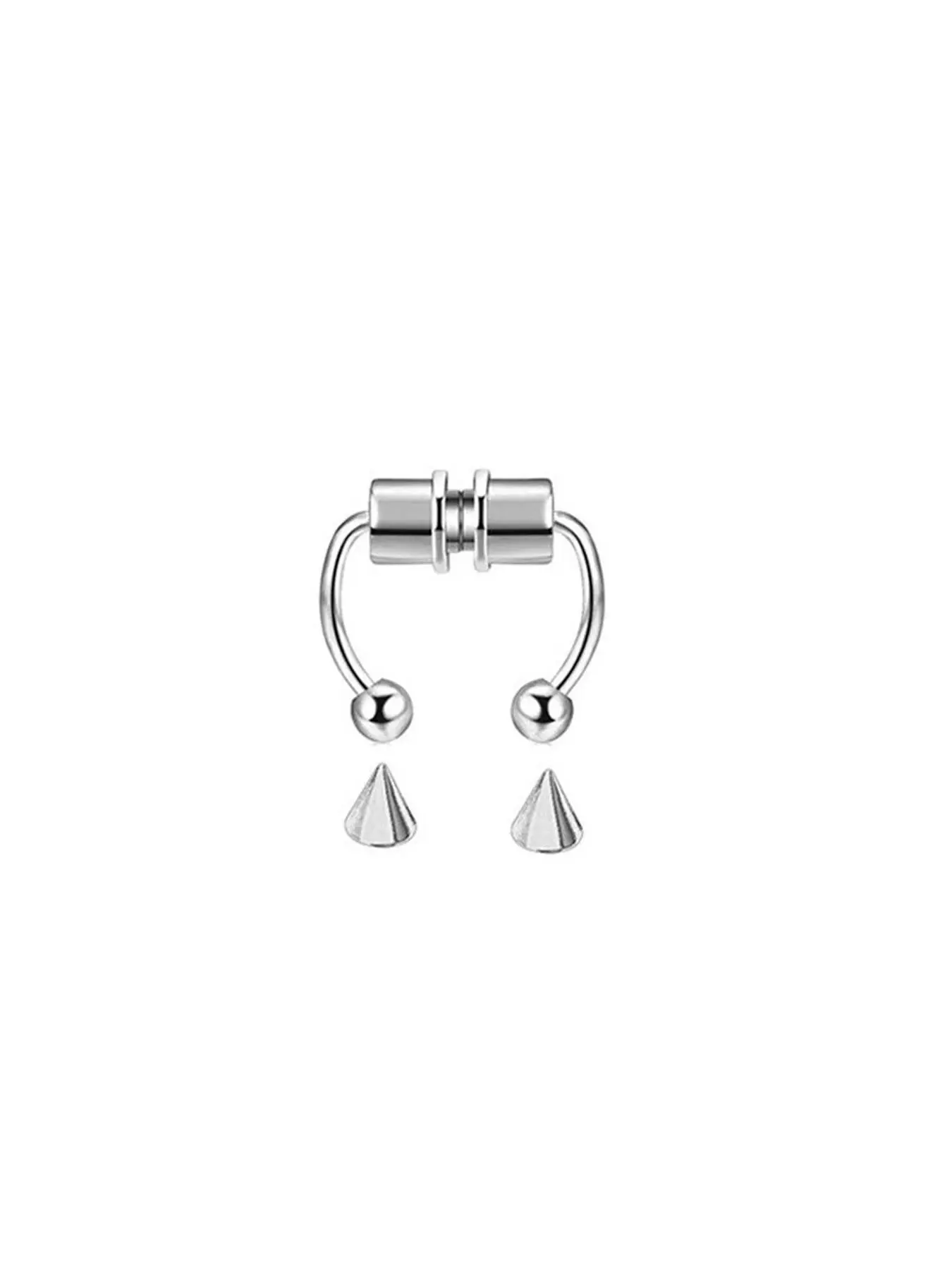 Stainless Steel Magnetic Nose Ring, 2024 New Style Body Jewelry for Women & Men for Party, Daily Clothing Decor, Trendy All-match Cool Female Accessories for Birthday Gift