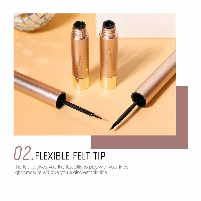 O.TWO.O Liquid Eyeliner Waterproof Long Lasting Eye Liner Pen Black Hitam Kosmetik 5