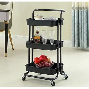 Troli Dapur / Troli 3 Tingkat / Troli Serbaguna / Troli Salon / Troli Buku