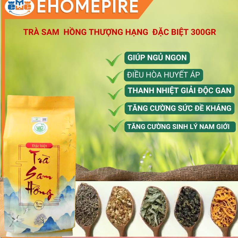  Trà Sam Hồng Thượng Hạng 300gram- Thượng Hạng Đặc Biệt túi vàng 300gr  có nấm đông trùng  