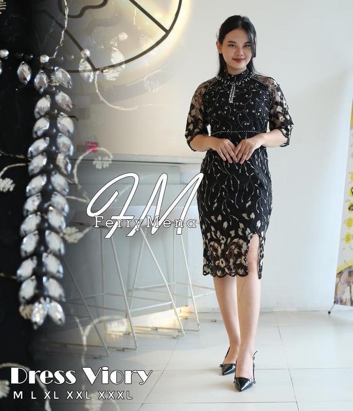 Dress Terbaru Viory Payet Natal 2023 Dress Jumbo LD 120/Dress/Dress Kondangan/Dress Simpel Elegan/Dress Kondangan Elegan/Dress Wanita Gereja/HafisOlshop 7