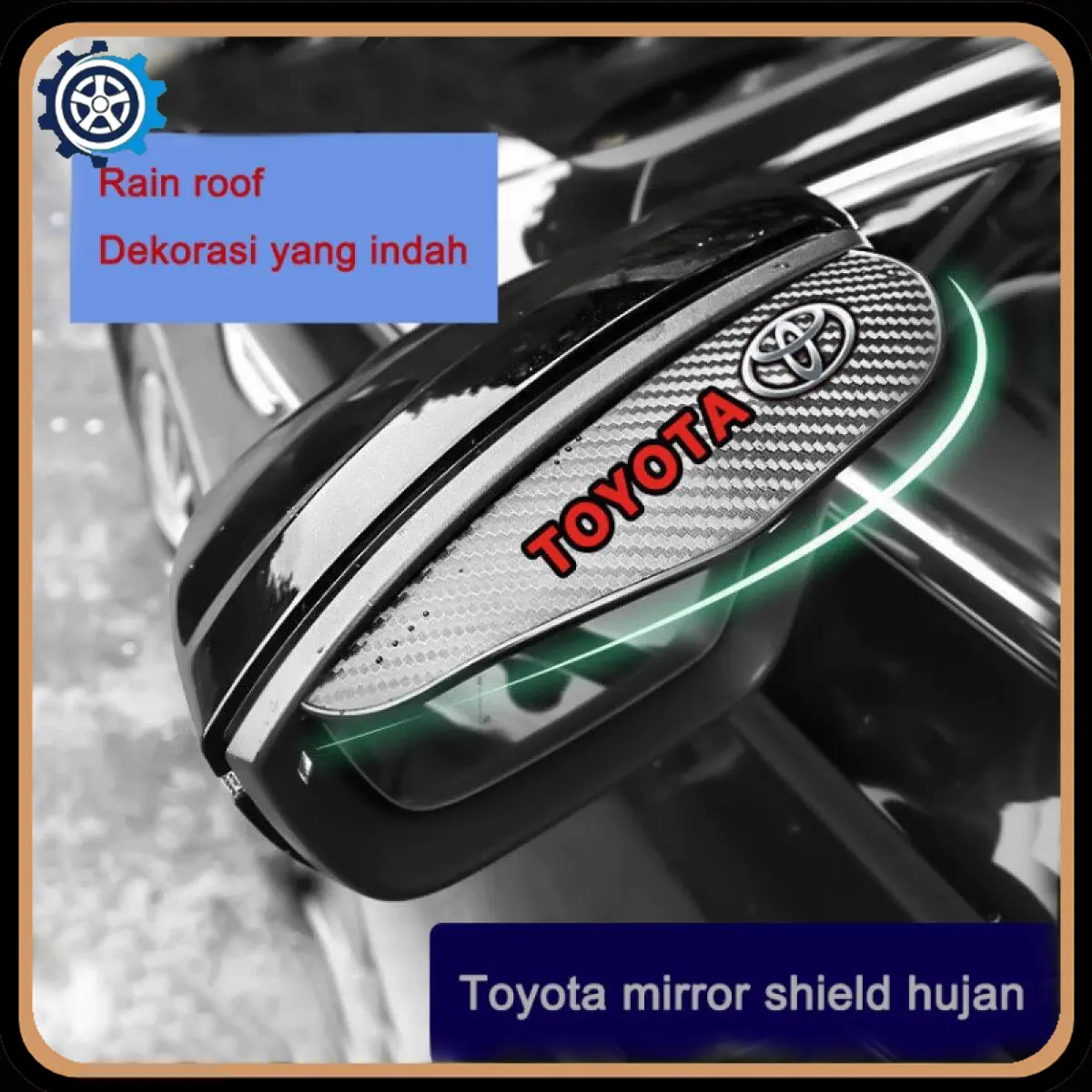 [COD] Pelindung Kaca Spion Mobil Tahan Air Universal - Serat Karbon PVC, Cocok untuk Toyota, Honda & Mobil Lainnya