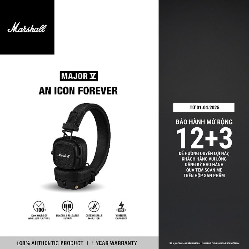 MÀU MỚI VỀ Tai Nghe Marshall Bluetooth MAJOR V - Pin lên đến 100 giờ* - Bảo Hành Chính Hãng ASH 1 Đổi 1 Trong 1 Năm