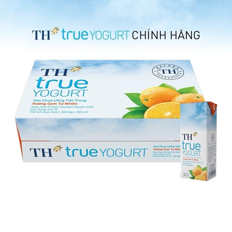 Sữa Chua Uống Tiệt Trùng Cam/Dâu/Việt Quất TH true YOGURT Đường