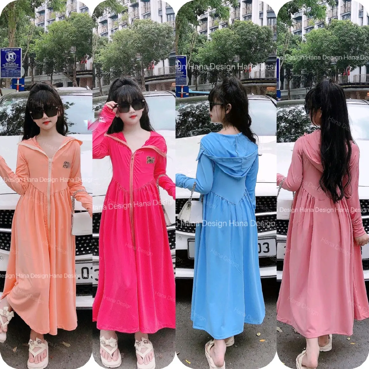 Áo nắng toàn thân bé gái ( 14-40kg)