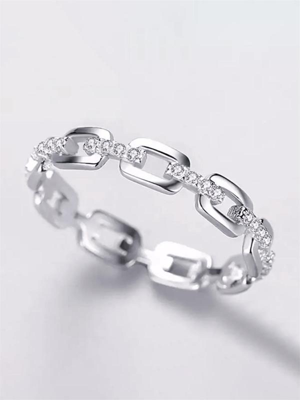 925 Sterling Silver Fashion Rhinestone Decorated Ring, Elegant Jewelry for Women, Fashion Jewelry for Party, Daily Clothing Decor, Trendy All-match & Exquisite Jewelry for Birthday Gift 3