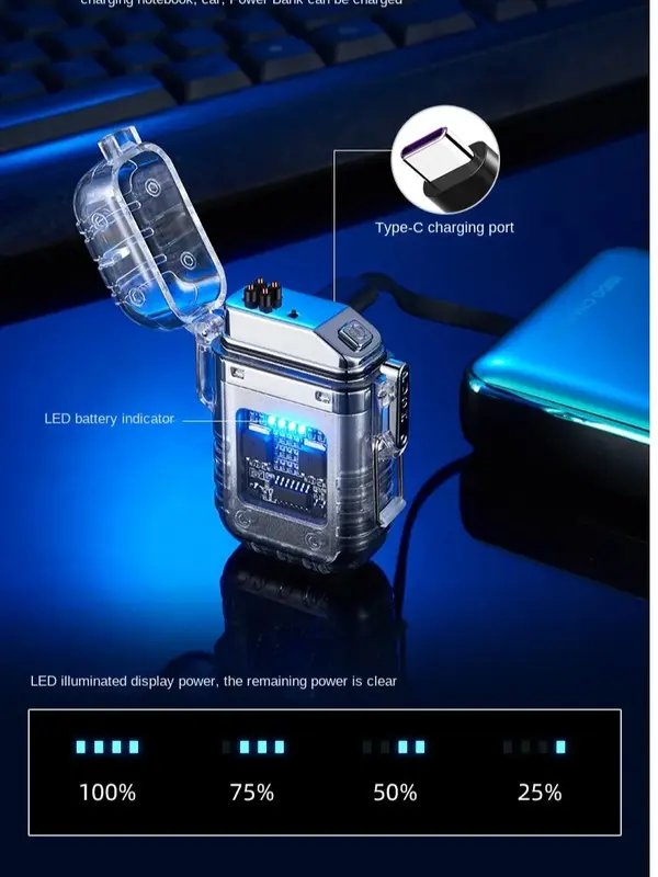 LAMPU SENTER Mini COB Light Torch & Electric Anti Air Plasma Dual ARC Transparent USB C Outdoor Camping MURAH led WATERPROFF 2 in 1 0