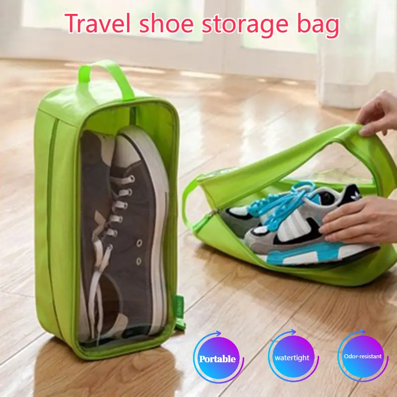 Outdoor Portable Shoe Storage Bag Business Trip Shoe Slipper Storage Box Family Dormitory Footwear Compartment Organizing Shoe Bag Travel Storage Essentials