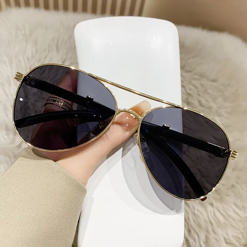 Sunglasses/Men's/Retro/Pilot/Classic/Blue light blocking/Sunshade/Wood grain legs/Luxury/Double beam/Driving/Driver/2024 new model The