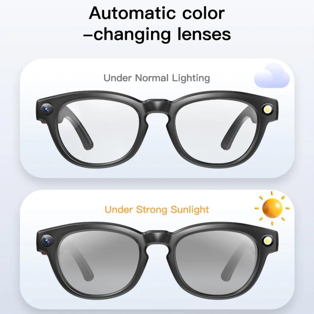 Q8 AI Smart Glasses Real-Time Translation HD Image Stabilization Music Sunglasses For Office Business Travel Sports Camera - Image 4