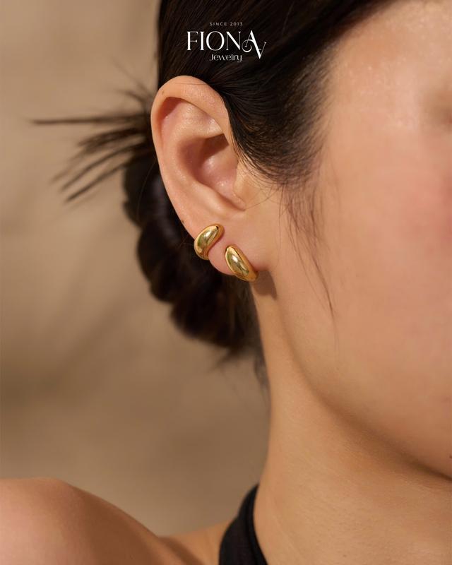 Khuyên tai bông tai nữ C cuff cá tính đeo 2 kiểu Fionaa