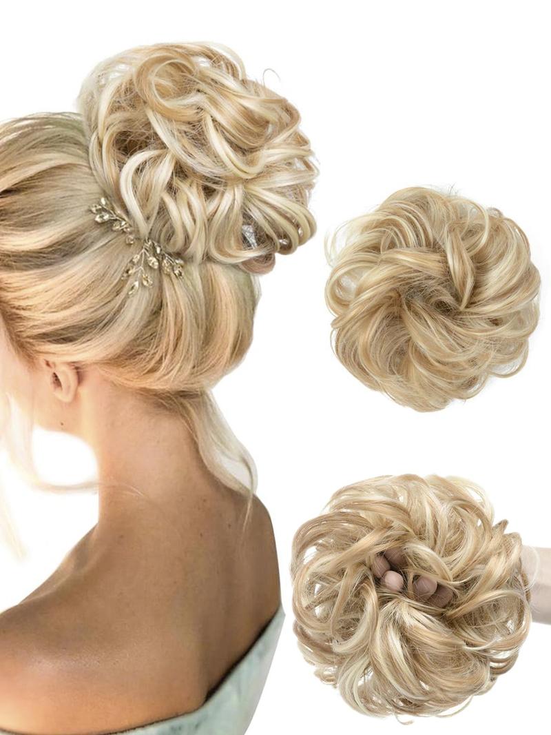 Product Introduction of Fashionable Elegant Wavy Hair Bun, Natural Fluffy Hair Bun, Synthetic Hair Bun for Women & Girls, Suitable for Daily Use 4