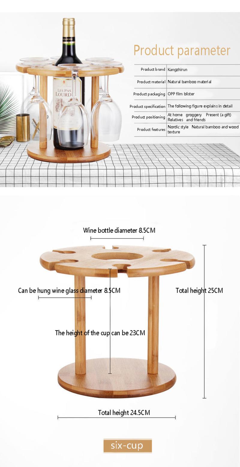 Product Introduction of Red wine rack Wine Glass Rack - Bamboo Holder Cup Hanging Shelf Organizer for Home Bar Restaurant. Bilog Bottle Utensils 23