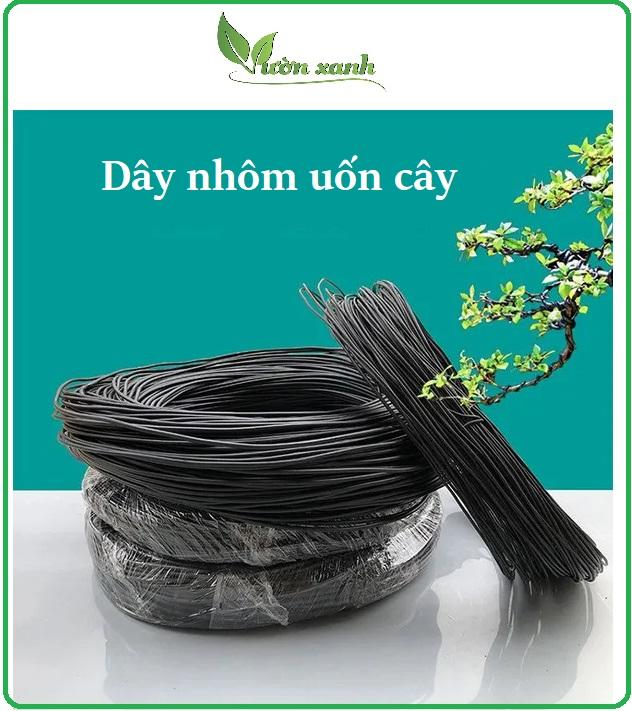 300gr- Dây nhôm bọc nhựa đen uốn cây bonsai cây cảnh mềm dẻo dụng cụ làm vườn