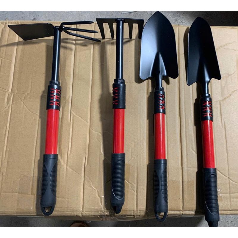  --Bộ 4 món dụng cụ làm vườn tay cầm bọc cao su chắc chắn siêu tiện dụng gồm cuốc xẻng cào đất----- 
