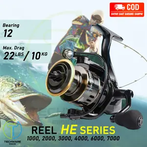 Reel Pancing HE1000 - 7000 10 Kg/ Reel Murah Kuat Power/ Reel Pancing Laut Tarikan Pancing Metal/ Gulungan Pancing Ikan Logam Metal CNC/ Gulungan Senar Pancing
