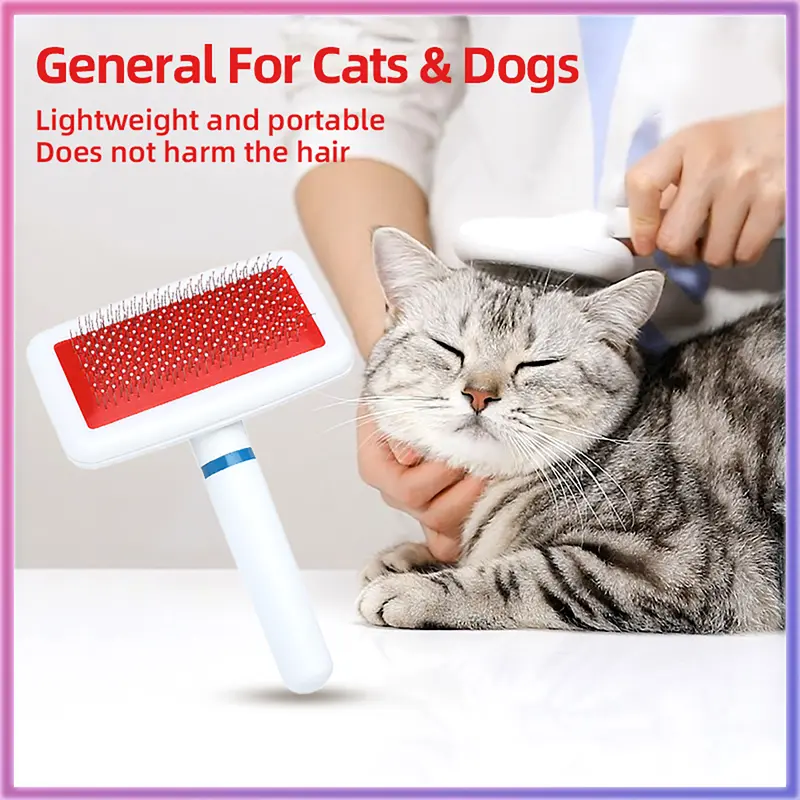 berus kucing Sisir Kawat Grooming Sikat Kucing Anjing Pijat Perawatan Rambut Grooming Hewan 0