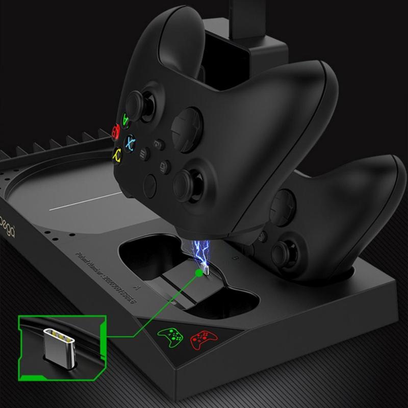 Vertical Cooling Stand Compatible With Xbox Series X, Charging Station With 1400mAh Rechargeable Battery Pack & Dual Controller Charger Ports, Console Accessories For Xbox Series X 2
