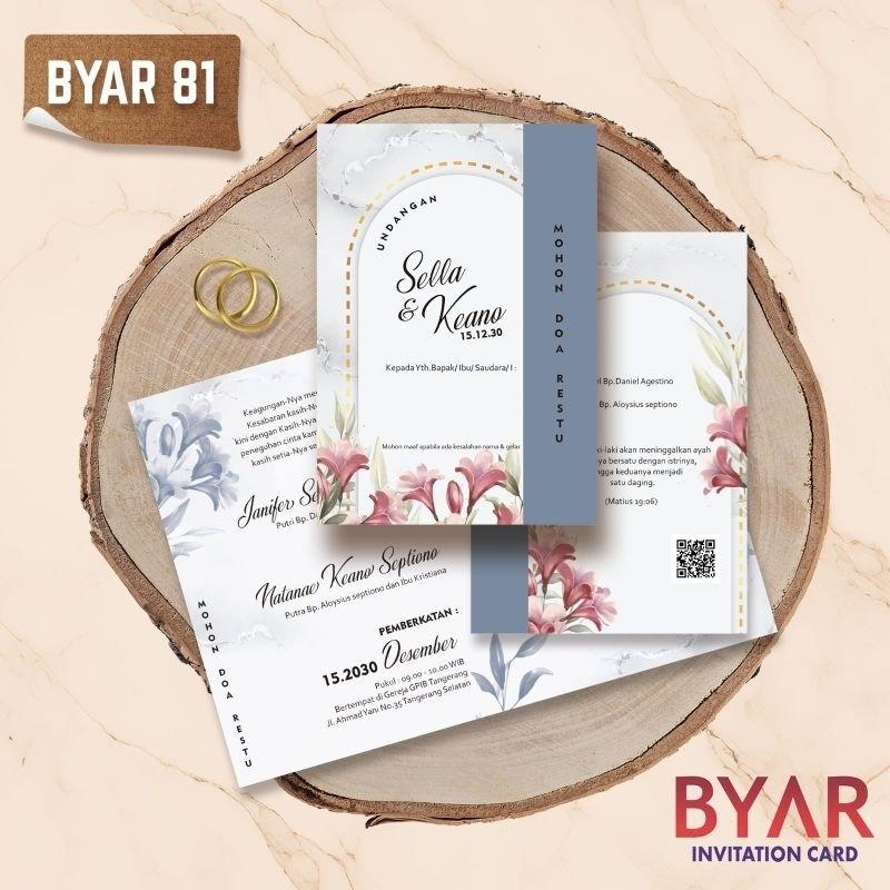 Undangan Pernikahan BYAR 81 Elegan Modern Paket Lengkap 100 PCS Gratis Label & Plastik - JanjiKita | Default