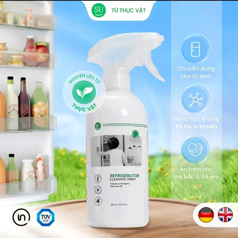 Chai Xịt Vệ Sinh Tủ Lạnh, Lò Vi Sóng SU X5 Cleaner 500ml Vệ Sinh Khử Mùi Khử Khuẩn Hiệu Quả - Công Nghệ Nano Bạc Châu Âu Xịt Vệ Sinh 2