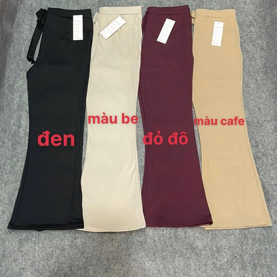 combo 119k/3  quần dài ống loe chất vải tăm gân. co giãn 4 chiều  ( 40-55kg)