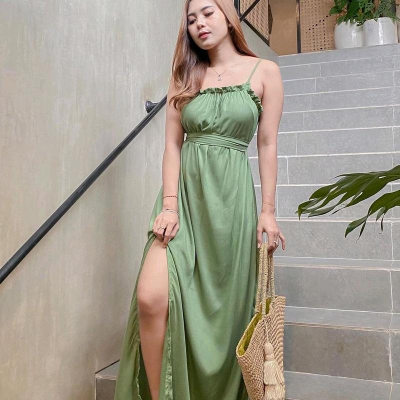 Dress Pantai Longdress Korean Backless seksi Polos 6
