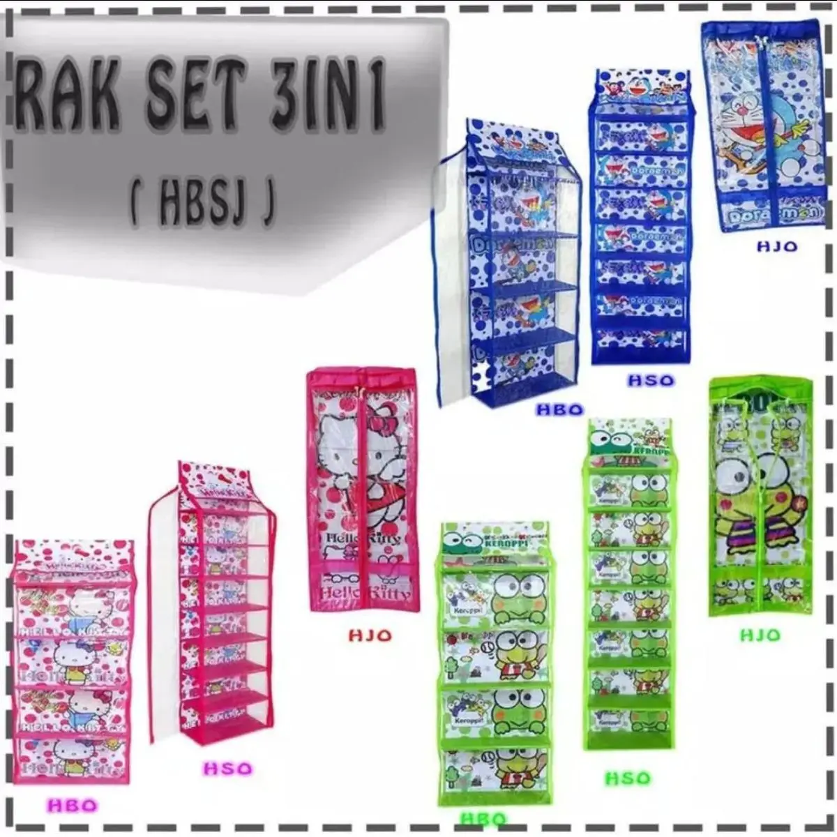 Rak Set Gantung 3in1 (Rak Sepatu ,Rak Tas & Rak Jilbab)
