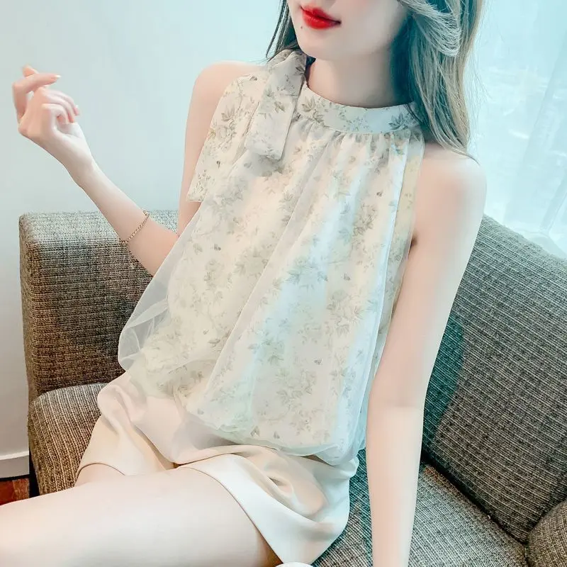 Quần Áo Nữ, Thời Trang Và Đẹp, Áo Vest Không Tay Hoa, Áo Voan, Hàng Mới Về Mùa Hè, Áo Cổ Trễ Vai Thanh Lịch, Áo Sơ Mi Thời Trang Nữ Top Women