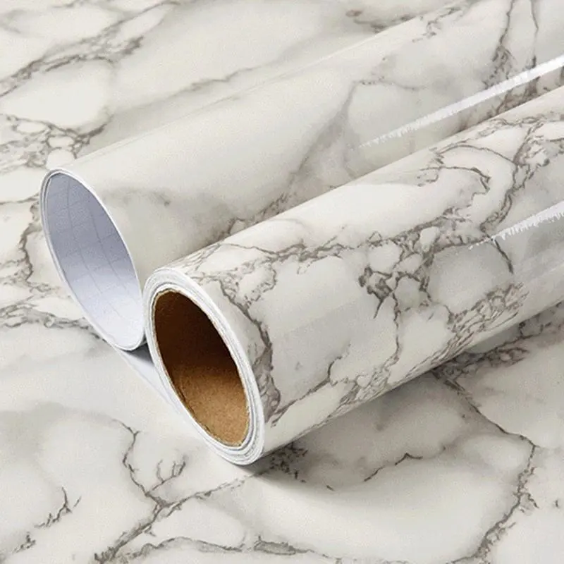 Waterproof Oil-Proof Marble Self Adhesive Wallpaper Vinyl Film Wall Stickers Bathroom Bedroom Kitchen Cupboard Refresh Sticker