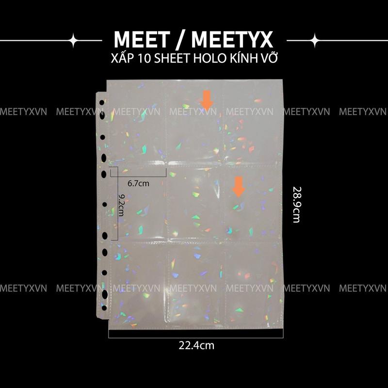 SHEET MEET YX HOLOGRAM 9 Ô ĐỰNG CARD CHO BÌA A4 (11 LỖ) 1