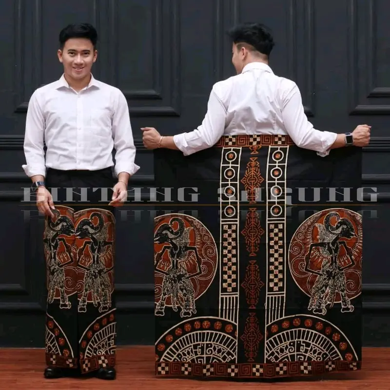 SALE !! SARUNG WAYANG COKLAT KLASIK MOTIF PRINTING Dewasa Muslim 3