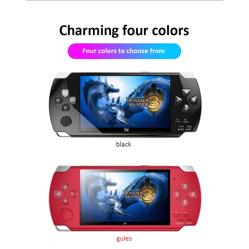 Máy Chơi Game Cổ Điển, Màn Hình 4.0 Inch, Bộ Nhớ 8gb, Tích Hợp 1500 Trò Chơi, Tương Thích Với Nhiều Máy Mô Phỏng, Tay Cầm Chơi Game Cổ Điển, Thích Hợp Cho Trẻ Em, Có Mp3 / Mp4 / E-book, Thiết Bị Trò Chơi TV, Spring1 Chơi Điện Tử Nghe Nhạc 5