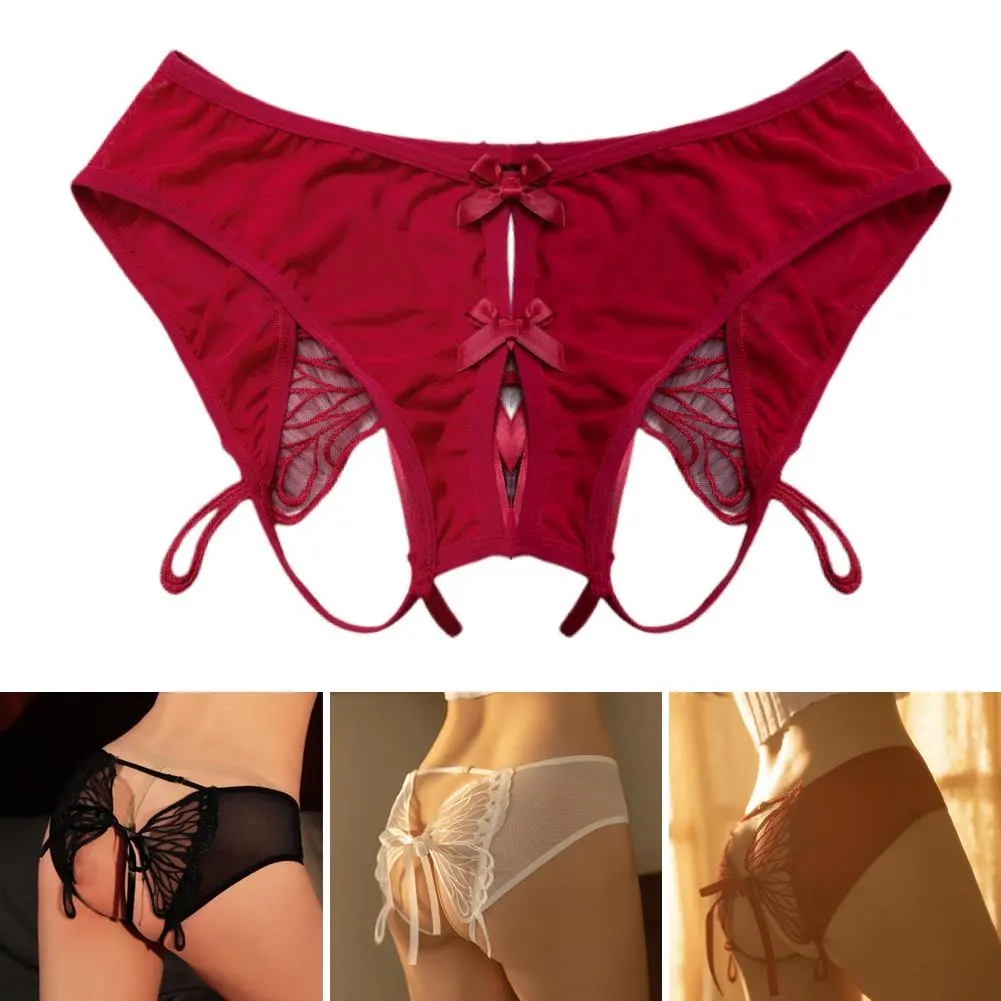 Sexy Lace Panties Pure Cotton Crotch Ladies Panties Low Waist Breathable Hollow Temptation T-Pants