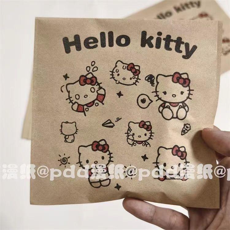 Túi giấy Kraft, Thiết kế Hello Kitty, Opaque, Niêm phong tự động, Dày và dung tích lớn, Thích hợp để đóng gói, Vật liệu đóng gói, Túi quà, Năm 2025 3