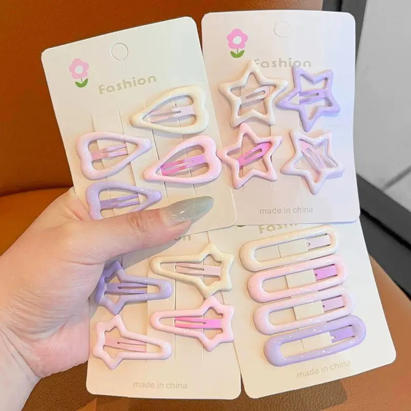 ED - 12PCS / SET JEPITAN RAMBUT KLIP ANAK MODEL KOREAN GLOSSY / AKSESSORIS HAIR CLIP LUCU MIX COLOR PREMIUM