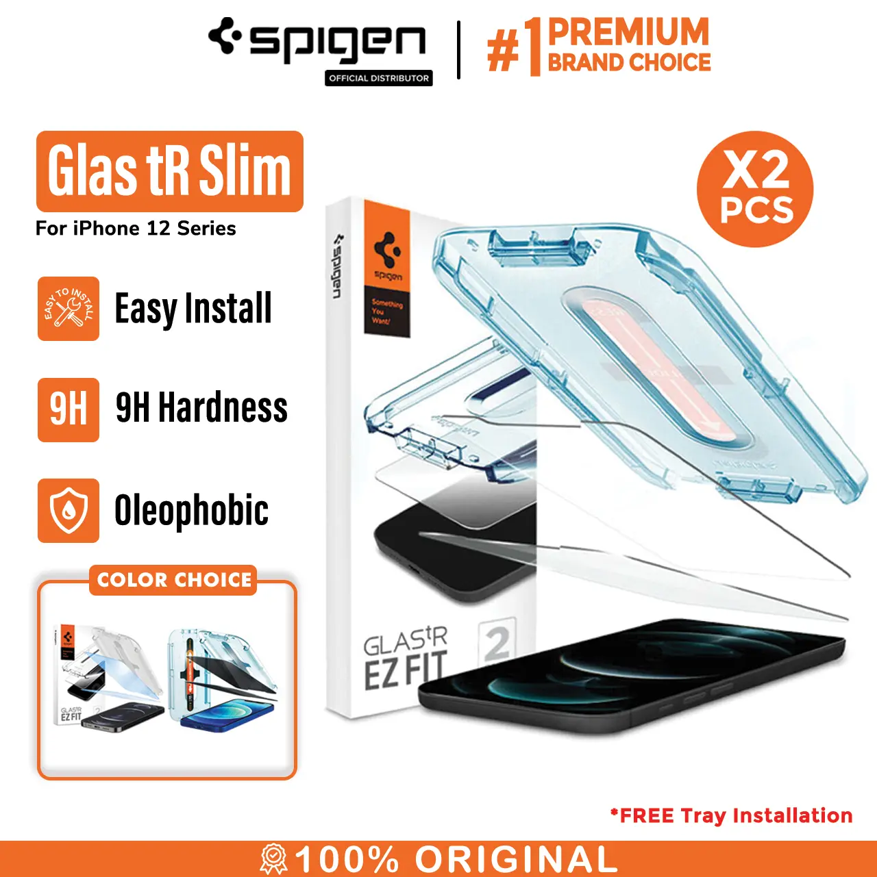 Tempered Glass for iPhone 12 Pro Max 12 Pro 12 Mini Spigen Glas tR EZ Fit