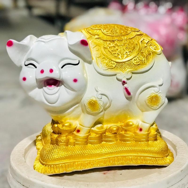 Heo đất/Lợn đất  HEO TẾT BỆ VÀNG | Size TRUNG | Ống Tiết Kiệm Tiền | Kèm Ảnh thật Ống Heo Đựng Tiền heod  attietkiem con  lợn