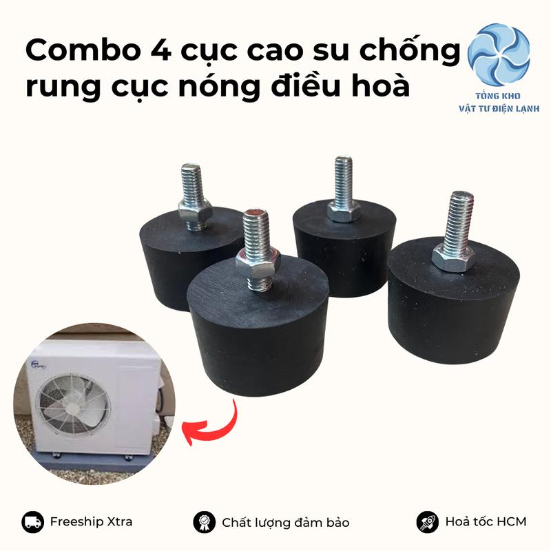 Cục cao su chống rung dàn nóng máy lạnh - Cao su chống rung cục nóng điều hoà - Bộ 4 cục cao su chống rung dàn nóng máy lạnh - Cao su chống rung cục nóng điều hoà