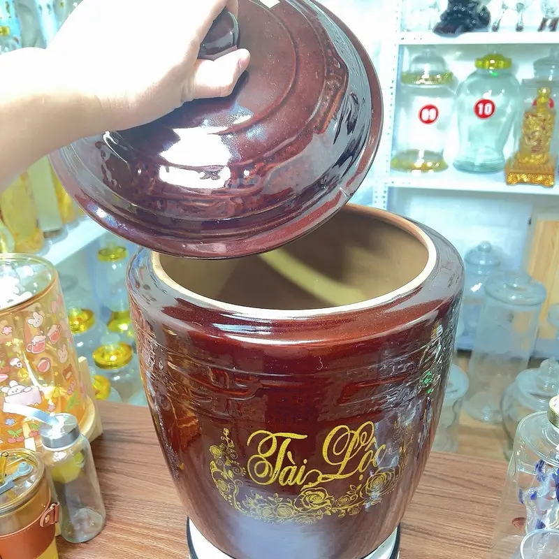 Hũ Đựng Gạo 10kg- 15kg-20kg. Gốm Sứ Tráng Men. Gốm Bát Tràng Đựng Thực Phẩm Đựng Gia Vị Đựng Đồ Ăn 5