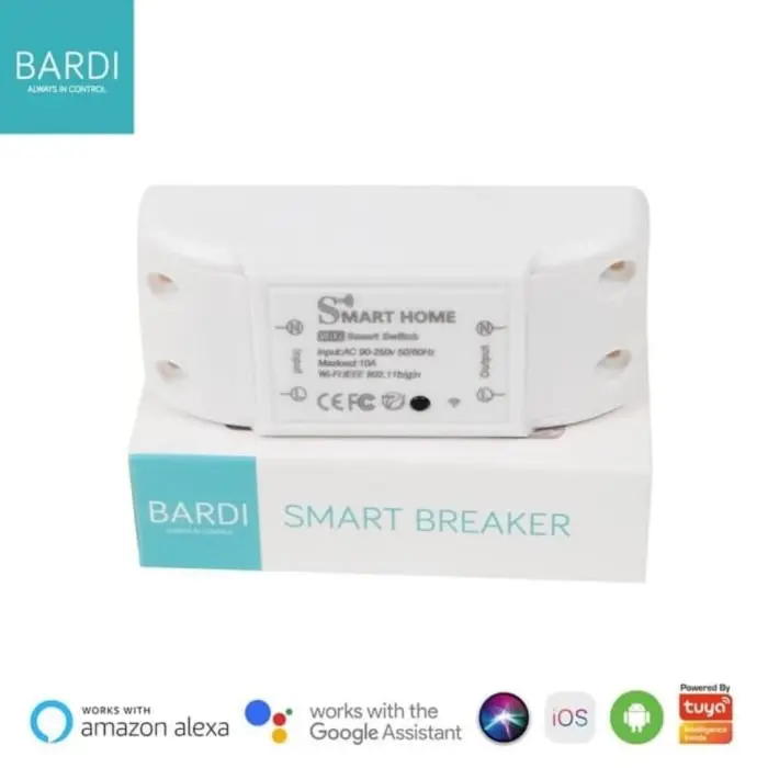 BARDI Smart BREAKER ON OFF Switch Wifi Wireless IoT Home Automation Putih